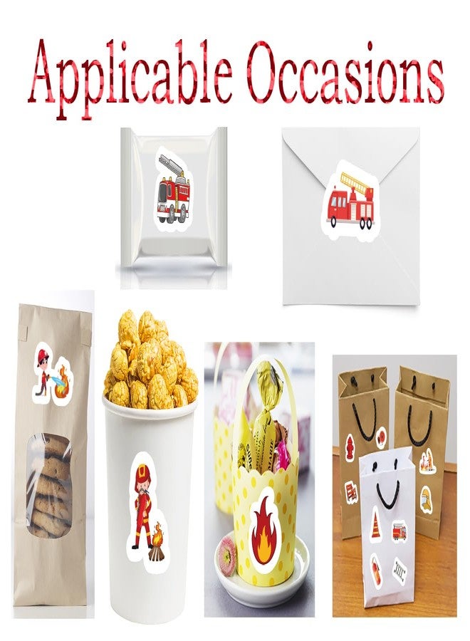 PIBIPAID 800 Fire Truck Stickers,for Promote Fire Safety Firemen Birthday Gender Reveal Baby Shower Party Favors Supplies Decorations Favors Goodie Bag Stuffers Prize Labels - Image 3